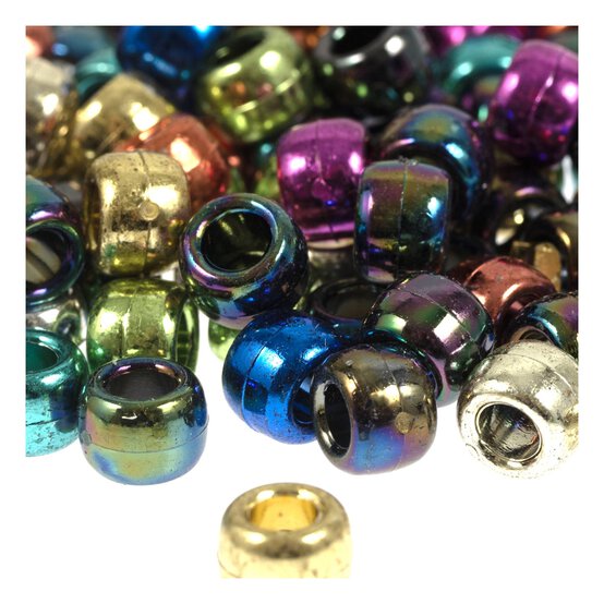 Mixed Metallic Pony Beads 50g image number 2