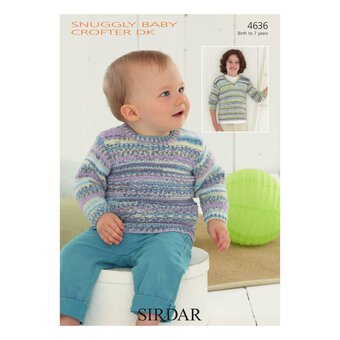 Sirdar Snuggly Baby Crofter DK Boys' Sweaters Digital Pattern 4636