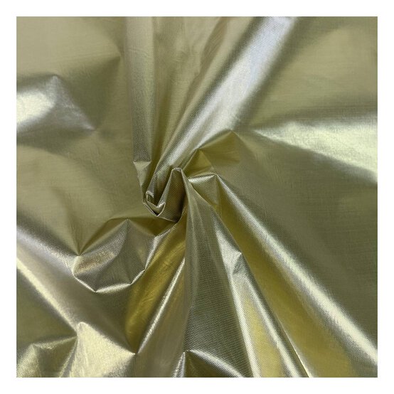 Gold Metallic Sheer Fabric by the Metre image number 1