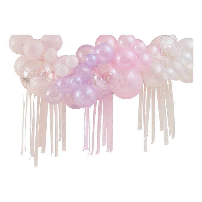 Ginger Ray Pastel and Ivory Balloon Arch with Streamers image number 1