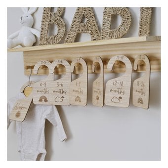 Ginger Ray Wooden Baby Hangers 7 Pack image number 3