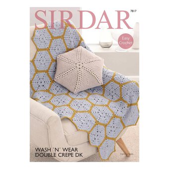 Sirdar Wash 'n' Wear Double Crepe Blanket and Cushion Cover Digital Pattern 7817