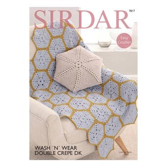 Sirdar Wash 'n' Wear Double Crepe Blanket and Cushion Cover Digital Pattern 7817