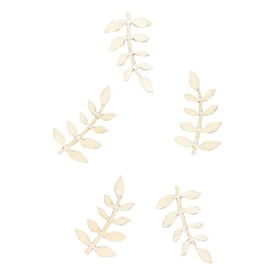Papermania Mini Wooden Vine Leaf Shapes 40 Pack image number 1