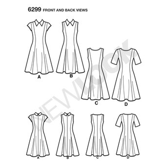 New Look Women's Dress Sewing Pattern 6299