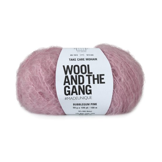 Wool and the Gang Bubblegum Pink Take Care Mohair 50g image number 1