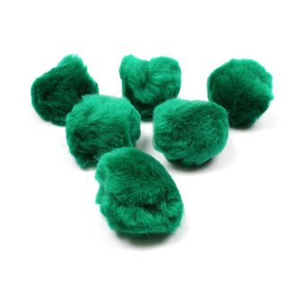 Dark Green Pom Poms 5cm 6 Pack