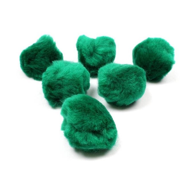 Dark Green Pom Poms 5cm 6 Pack image number 1