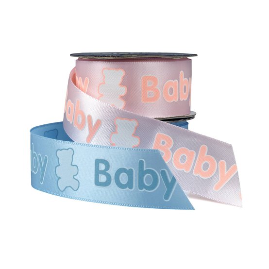 Baby Blue Baby Teddy Ribbon 25mm x 3m image number 3