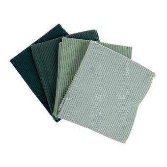 Green Corduroy Fat Quarters 4 Pack
