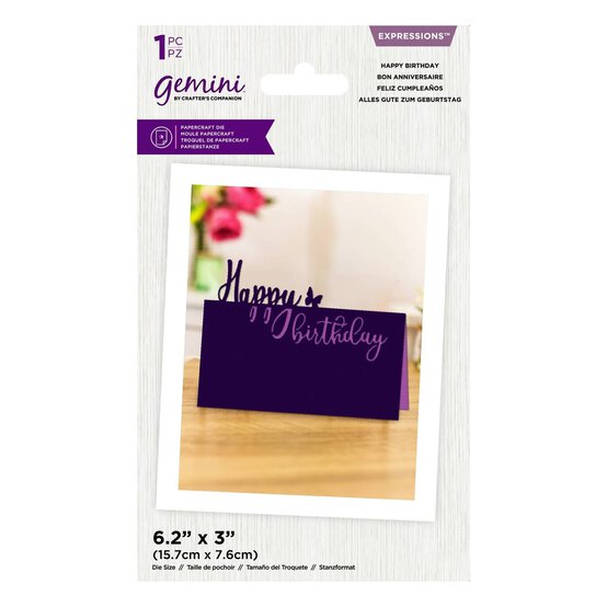 Gemini Expressions Statement Happy Birthday Die 15.7cm x 7.6cm image number 1