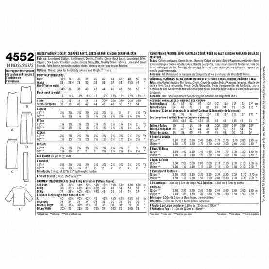 Simplicity Women’s Separates Sewing Pattern 4552 (20-28) image number 3