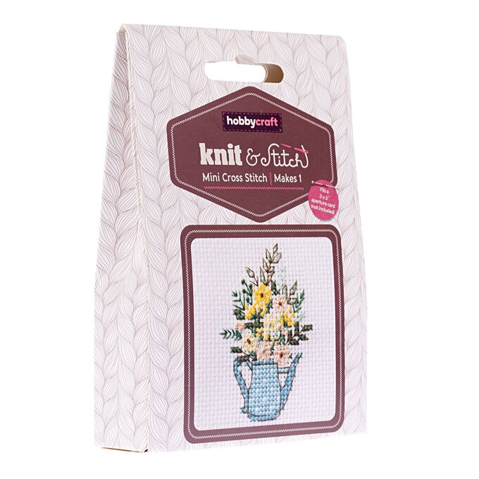 Watering Can Mini Cross Stitch Kit Hobbycraft