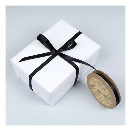 Black Double-Faced Satin Ribbon 6mm x 5m image number 3