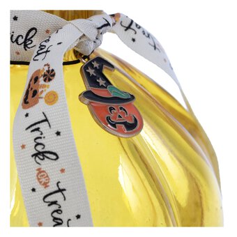 Yellow Pumpkin Glass Vase with Cork Top 13.5cm