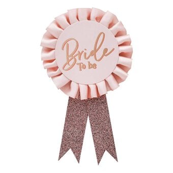 Pink and Rose Gold Bride to Be Rosette Badge