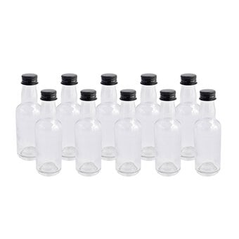 Clear Mini Glass Bottles 50ml 10 Pack