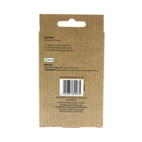 Metallic Twine 50m 3 Pack image number 8