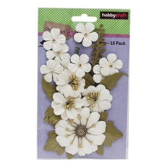 Cream Elliana Paper Flowers 15 Pack image number 2