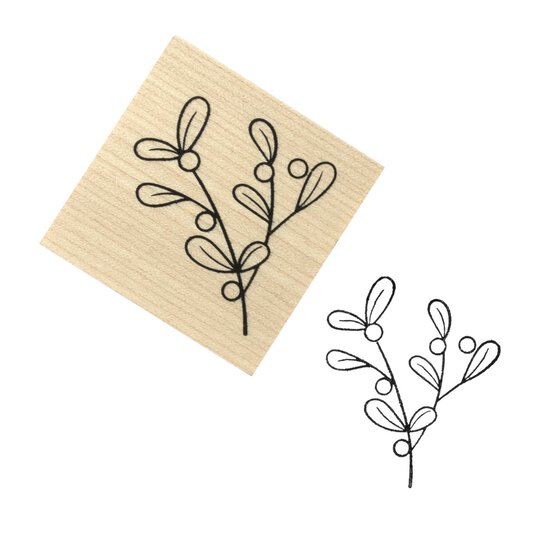 Mistletoe Wooden Stamp 3.8cm x 3.8cm image number 1