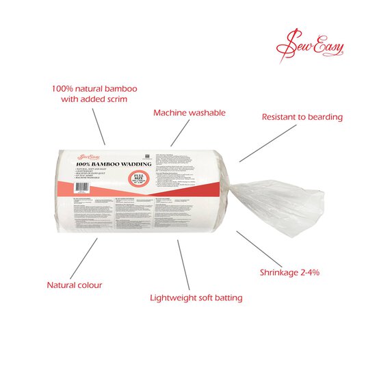 Sew Easy Bamboo Wadding 243cm x 205cm image number 4