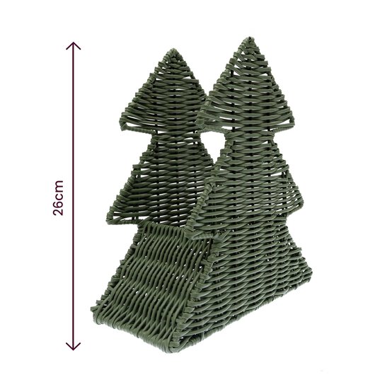 Green Tree Wicker Basket 31cm  image number 3
