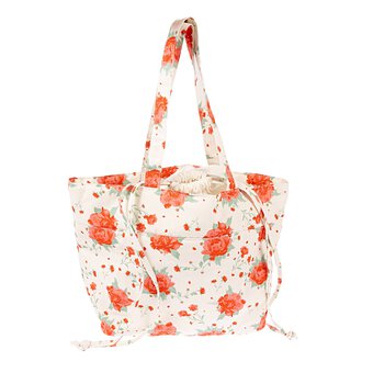 Vintage Floral Drawstring Craft Bag