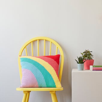 How to Make A Crochet Rainbow Cushion