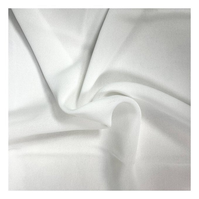 White Crepe Georgette Fabric by the Metre image number 1
