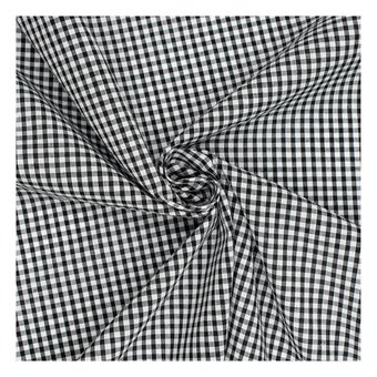 Black 1/8 Gingham Fabric by the Metre