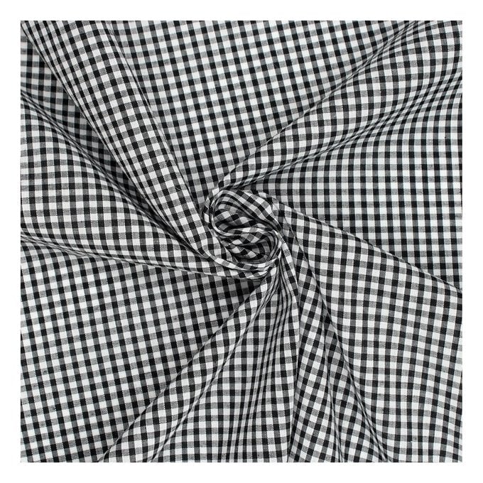 Black 1/8 Gingham Fabric by the Metre image number 1