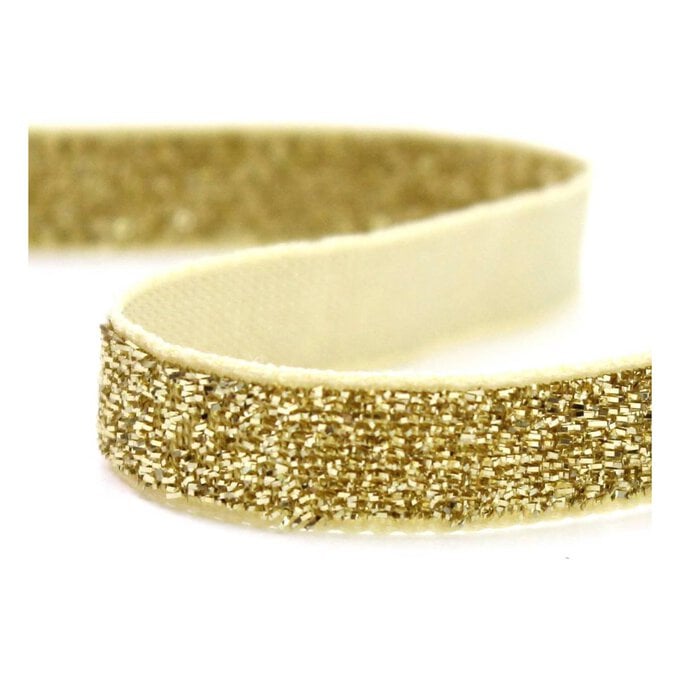 Metallic Gold Woven Sparkle Ribbon 10mm x 2.5m image number 1