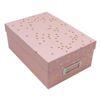 Rose Gold Dot Storage Box 28.8cm x 19.7cm x 11.5cm