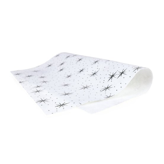 White Glitter Star Felt Sheet A4 image number 4