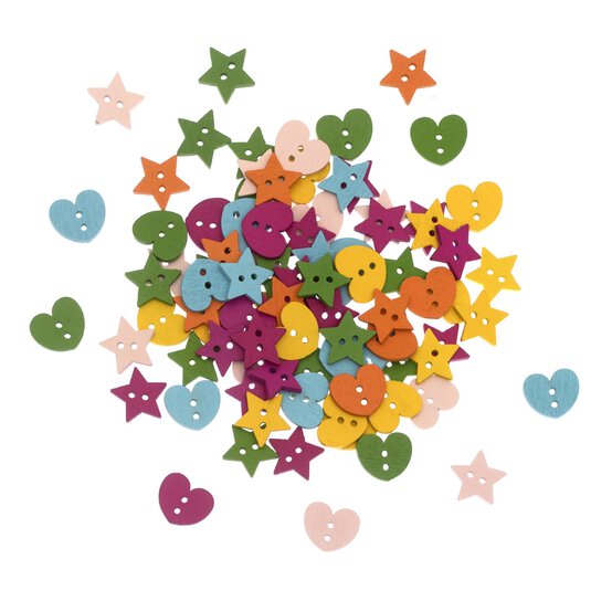 Wooden Button Beads 25g image number 1