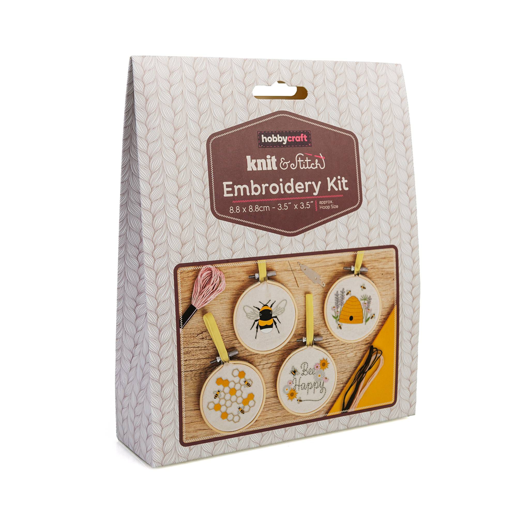 Bee Embroidery Kit 4 Pack Hobbycraft