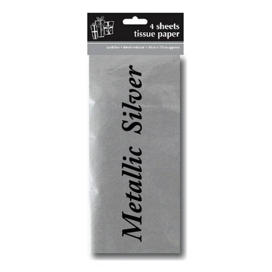Silver Tissue Paper 4 Sheets image number 1
