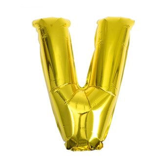Gold Foil Letter V Balloon