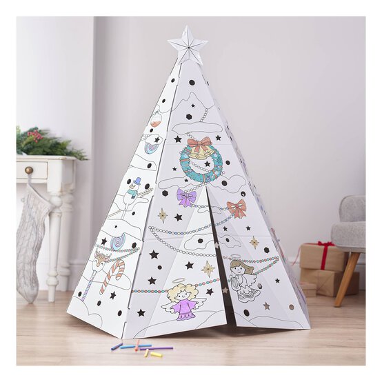 Colour-in Cardboard Christmas Tree image number 1