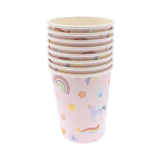 Unicorn Party Paper Cups 8 Pack image number 1