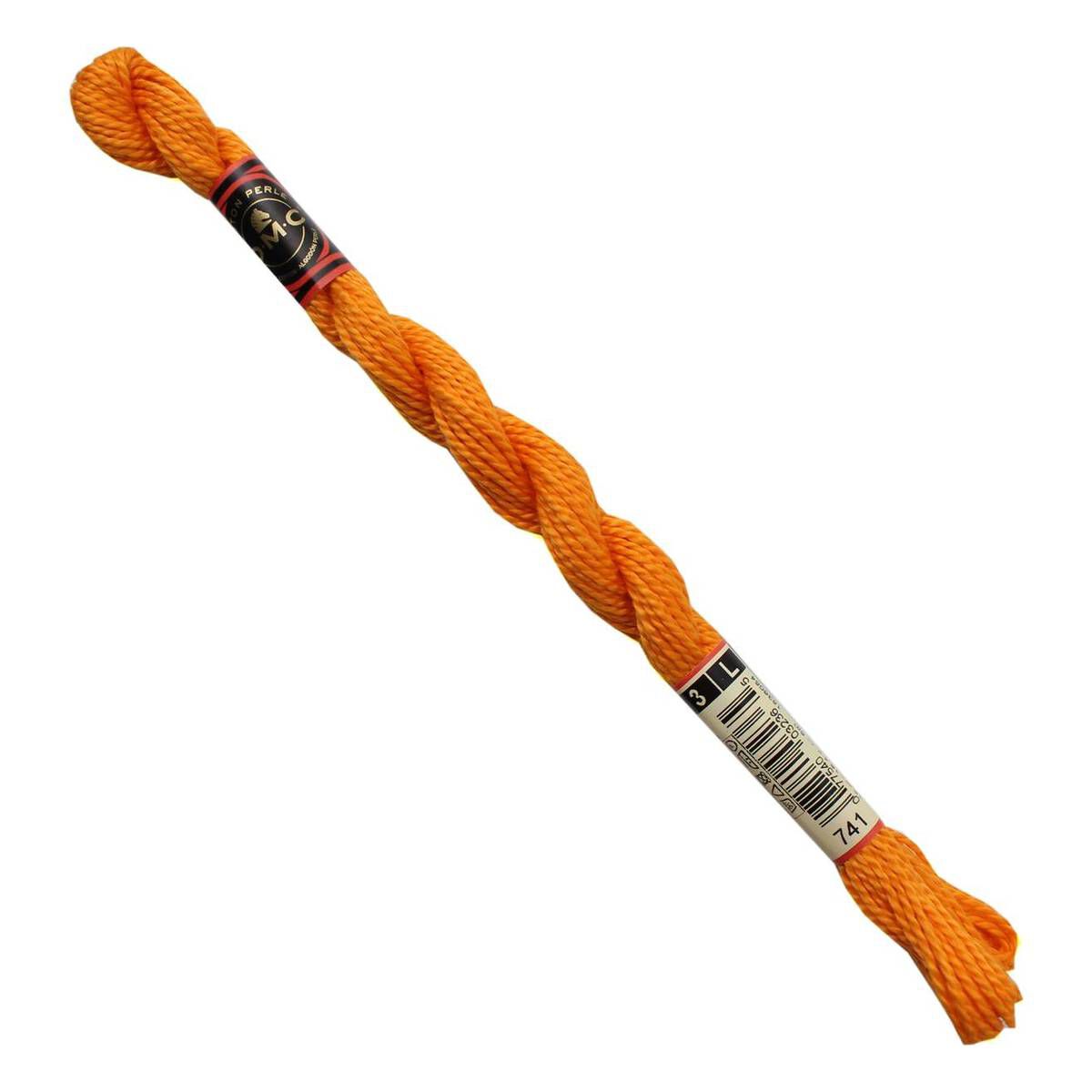DMC Orange Pearl Cotton Thread Size 3 15m (741) | Hobbycraft