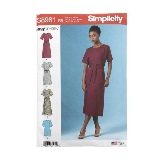 Simplicity Women's Dress Sewing Pattern S8981 (R5 14-22) image number 1