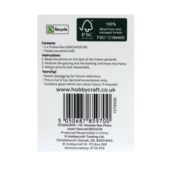 Wooden Box with Photo Frame 18cm x 14cm x 10cm image number 6