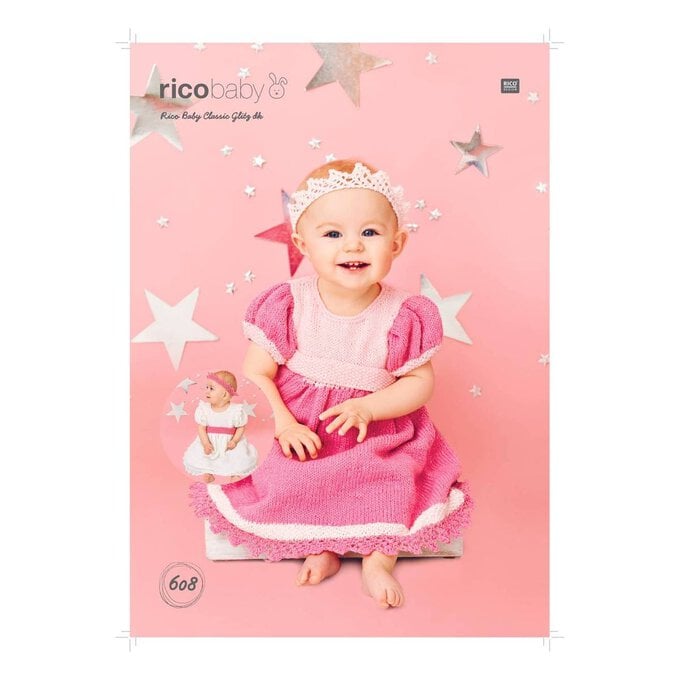 Rico Baby Glitz DK Dress and Headband Digital Pattern 608 image number 1