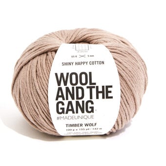 Wool and the Gang Timber Wolf Shiny Happy Cotton 100g