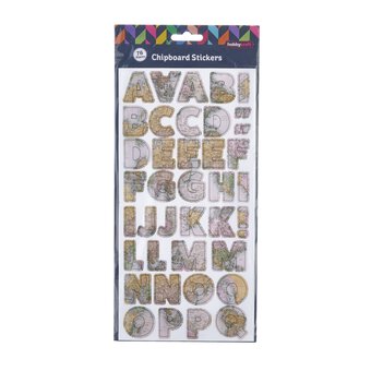 Map Alphabet Chipboard Stickers 76 Pieces image number 3