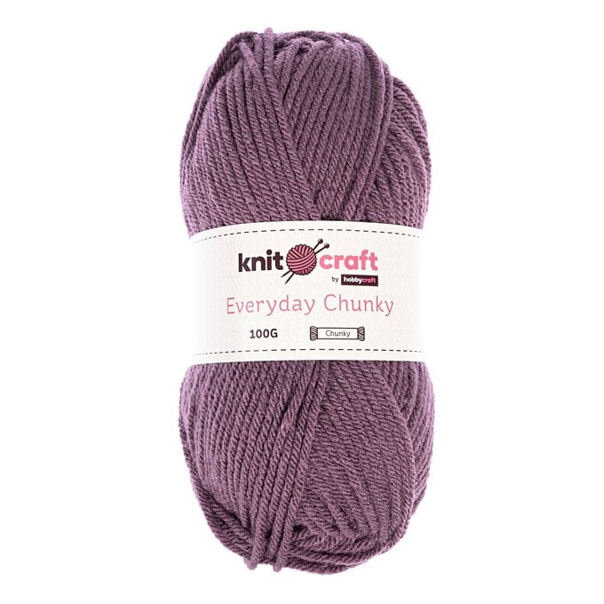 Knitcraft Purple Everyday Chunky Yarn 100g image number 1
