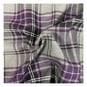 Grey and Purple Poly Viscose Tartan Fabric by the Metre image number 1