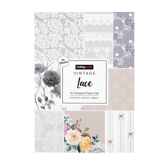 Vintage Lace Paper Pad A4 24 Pack image number 4
