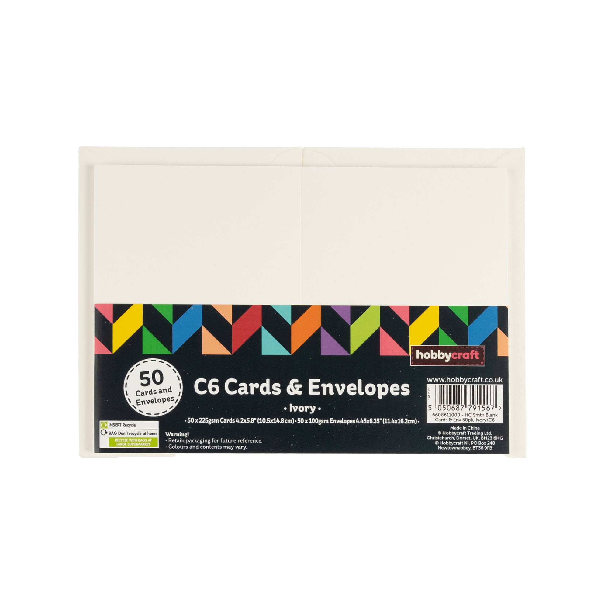 Ivory Cards and Envelopes C6 50 Pack Hobbycraft